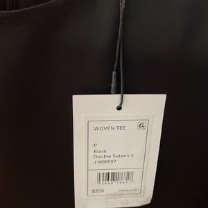 Theory Black Double Sateen Woven Tee